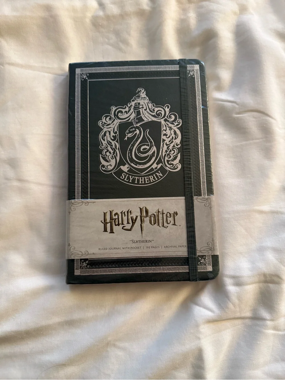 Slytherin Crest Hardcover Journal — Dark Green Notebook